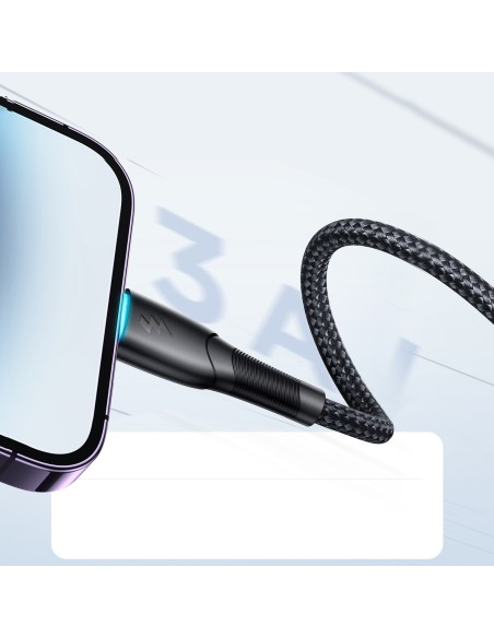 
Kabelis iPhone Starry Series USB-A - Lightning 3A 1m juodas
