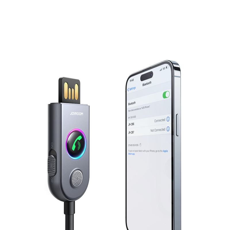 
Automobilinis belaidis USB AUX garso siųstuvo imtuvas JR-CB6 pilkas
