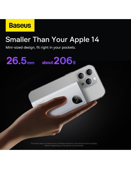 
Adaman2 10000mAh maitinimo blokas su skaitmeniniu ekranu 2x USB-A / 1x USB-C 30W balta
