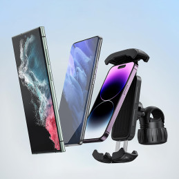 
QuickGo dviračio telefono laikiklis ant vairo, juodas
