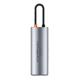 
7in1 HUB adapteris Metal Gleam serija USB-C į USB-C PD 3x USB-A HDMI SD TF pilka

