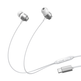 
JR-EC06 USB-C į ausis įdedamos ausinės sidabrinės spalvos ausinės
