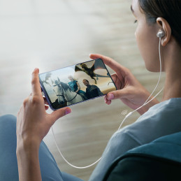 
JR-EC06 USB-C į ausis įdedamos ausinės sidabrinės spalvos ausinės
