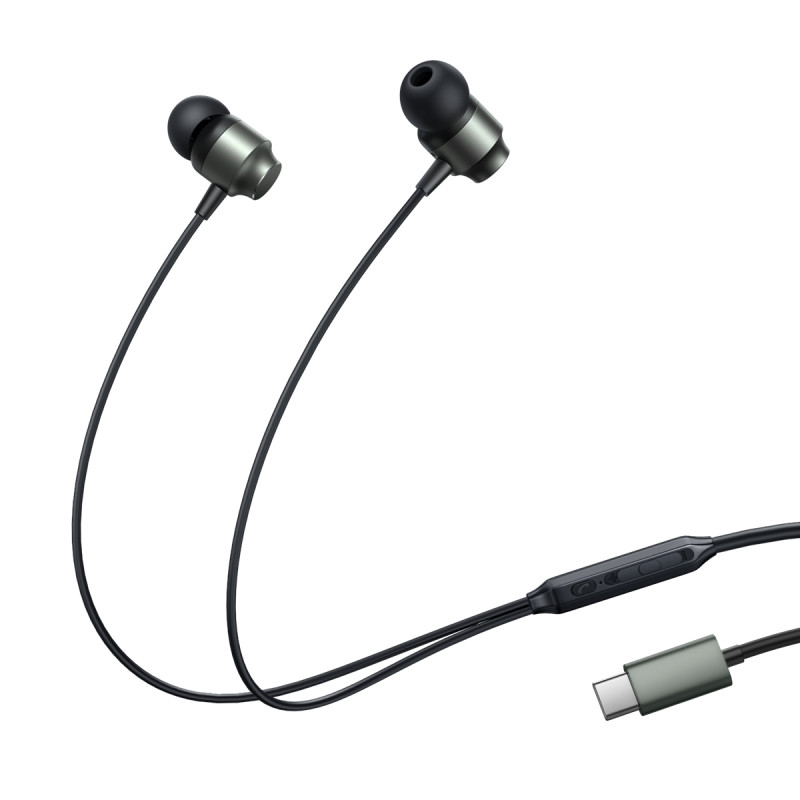 Ausinės USB-C JR-EC06 į ausis įdedamos ausinės, pilkos spalvos