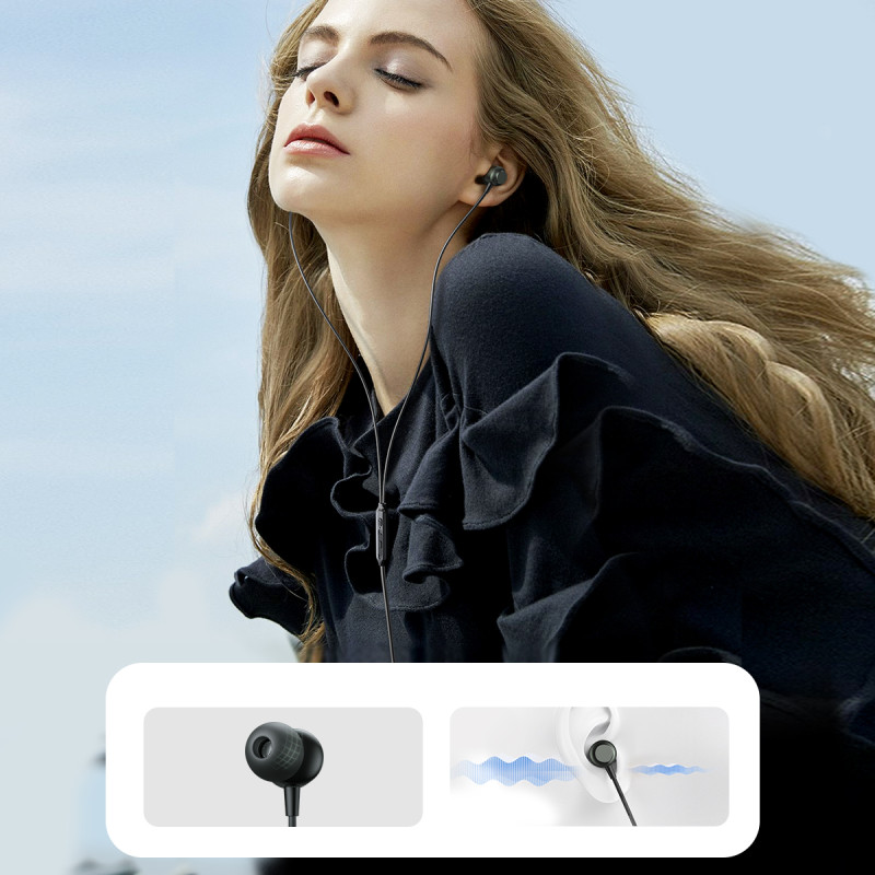 Ausinės USB-C JR-EC06 į ausis įdedamos ausinės, pilkos spalvos