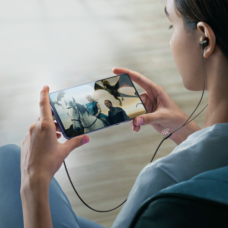 Ausinės USB-C JR-EC06 į ausis įdedamos ausinės, pilkos spalvos