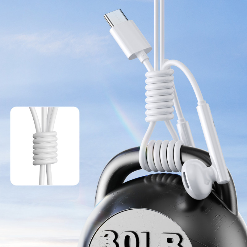 Ausinės, USB-C JR-EC05 į ausis įdedamos ausinės, baltos spalvos