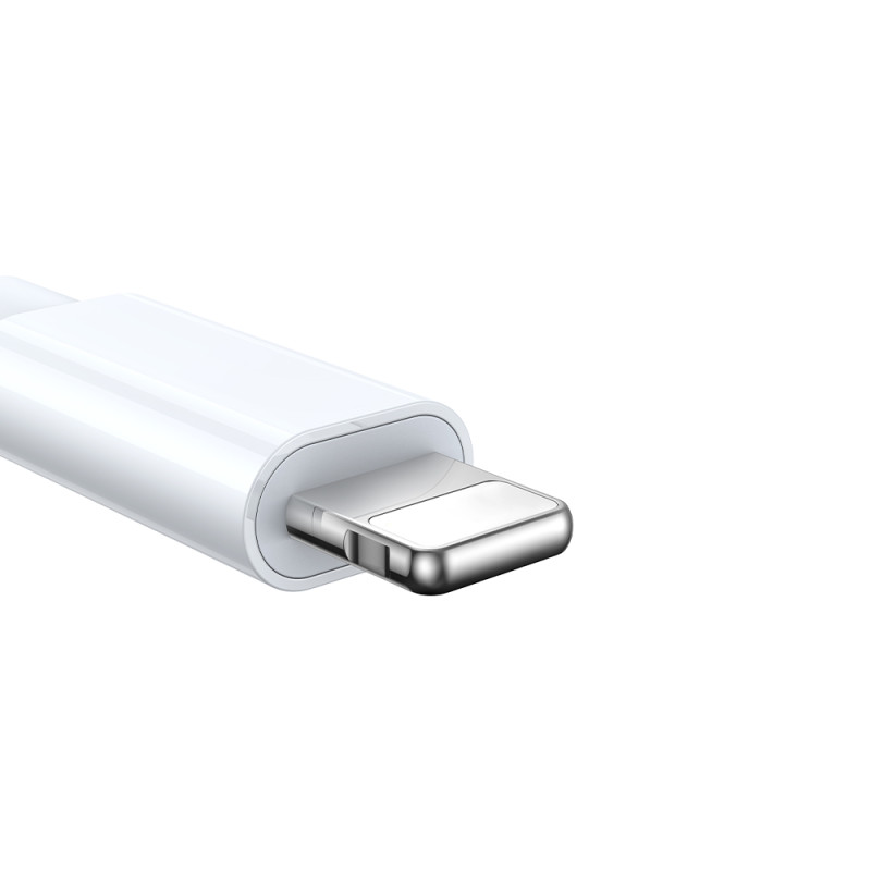 3in1 kabelis USB-A laidas su indukciniu įkrovikliu + 2x iPhone Lightning 1,2 m baltas