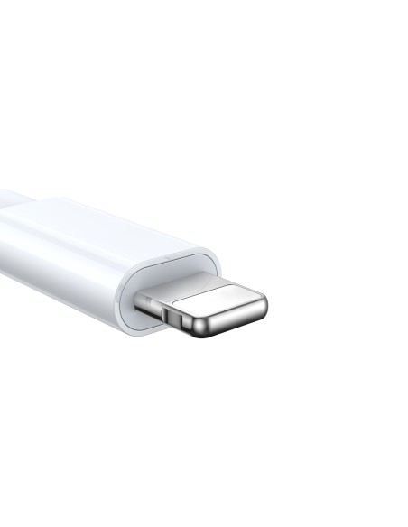 
3in1 kabelis USB-A laidas su indukciniu įkrovikliu + 1x iPhone Lightning + 1x USB-C 1,2 m baltas
