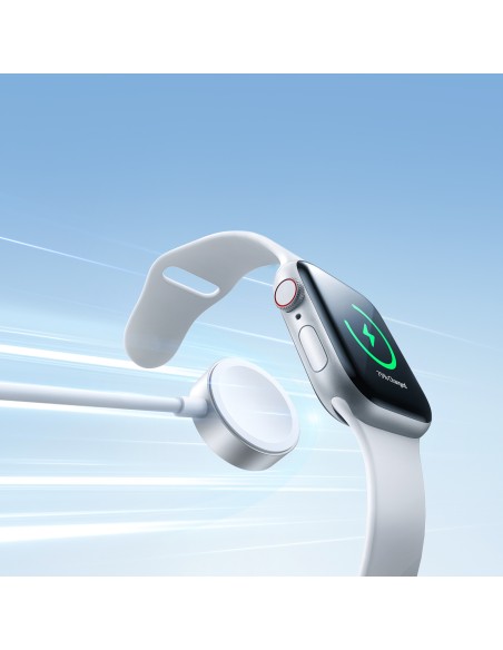 
3in1 kabelis USB-A laidas su indukciniu įkrovikliu + 1x iPhone Lightning + 1x USB-C 1,2 m baltas
