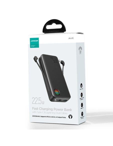 Powerbank 20000mAh 22,5W su integruotu USB-C ir iPhone Lightning laidais juodi
 
Powerbank 20000mAh 22,5W su integruotu USB-C ir iPhone Lightning laidais juodi