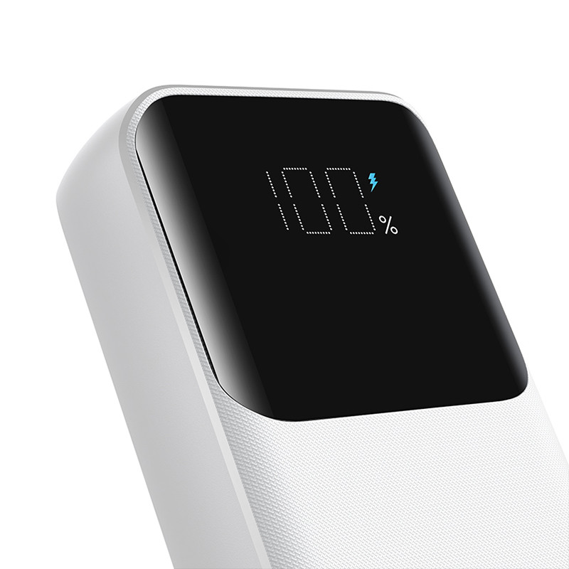 Mini maitinimo blokas 10000mAh su įmontuotais kabeliais JR-PBC06 30W balta