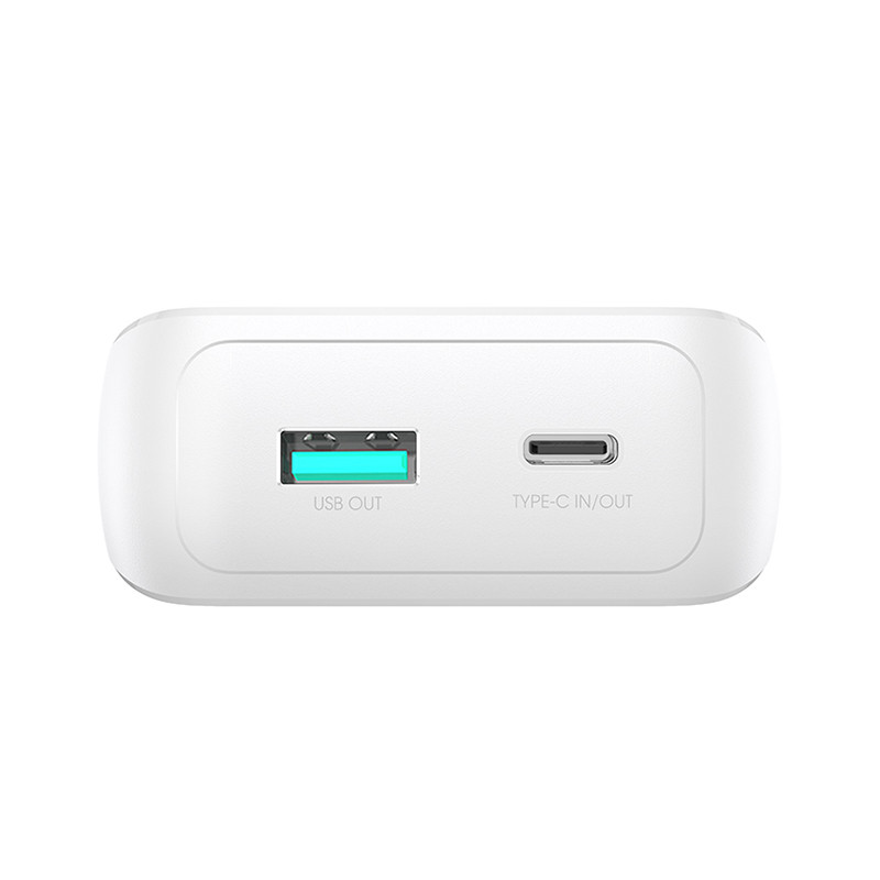 Mini maitinimo blokas 10000mAh su įmontuotais kabeliais JR-PBC06 30W balta