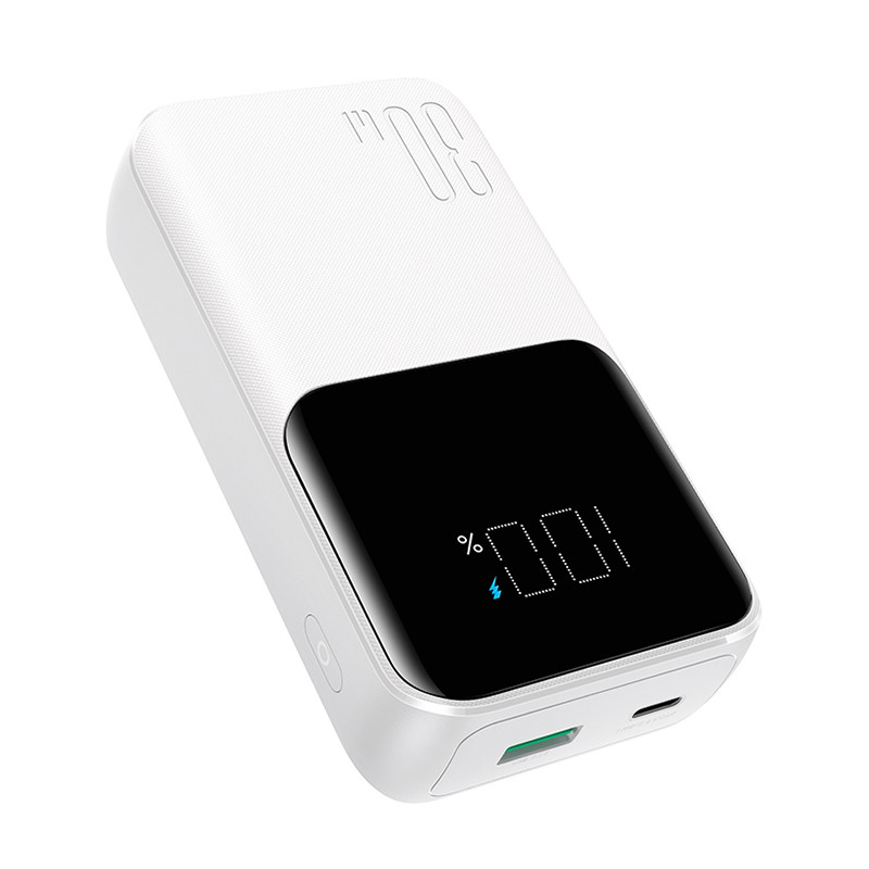 Mini maitinimo blokas 10000mAh su įmontuotais kabeliais JR-PBC06 30W balta