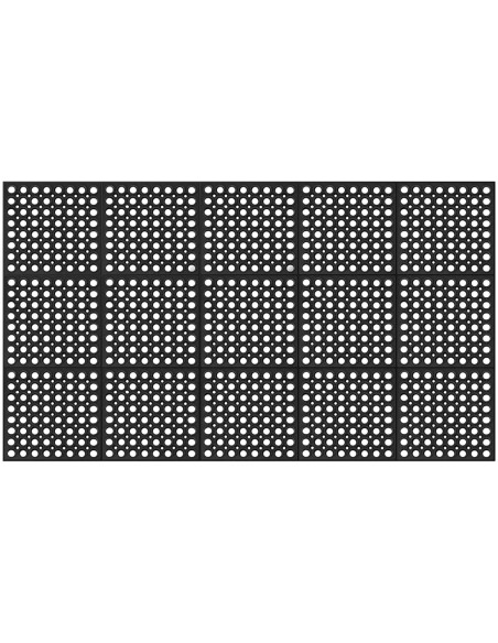 Neslystantis ažūrinis guminis durų kilimėlis 150 x 90 x 1 cm juodas Neslystantis ažūrinis guminis durų kilimėlis 150 x 90 x 1 cm juodas