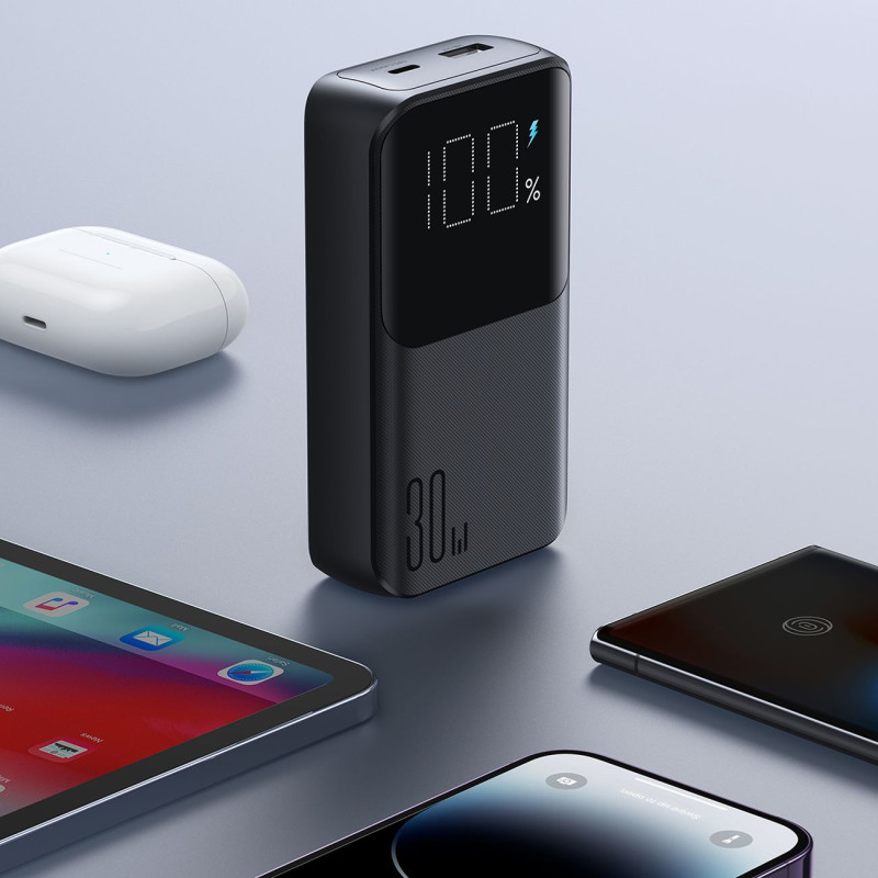 Mini maitinimo blokas 20000mAh su įmontuotais laidais JR-PBC07 30W juodas