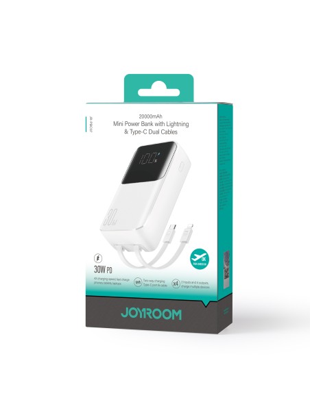 Mini maitinimo blokas 20000mAh su įmontuotais kabeliais JR-PBC07 30W balta
 
Mini maitinimo blokas 20000mAh su įmontuotais kabeliais JR-PBC07 30W balta