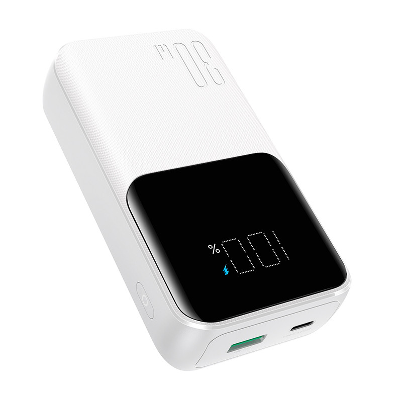 Mini maitinimo blokas 20000mAh su įmontuotais kabeliais JR-PBC07 30W balta