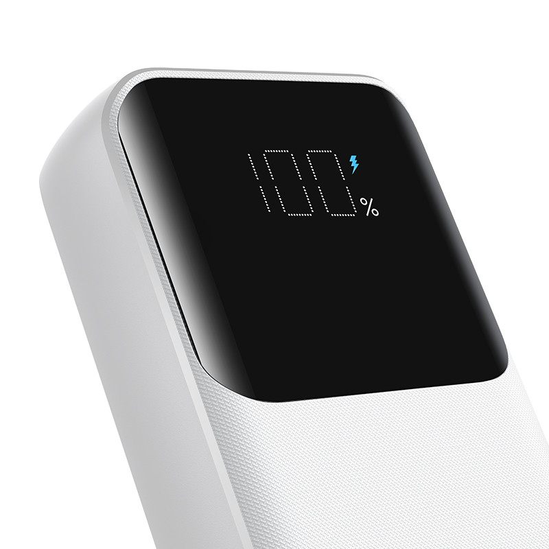 Mini maitinimo blokas 20000mAh su įmontuotais kabeliais JR-PBC07 30W balta