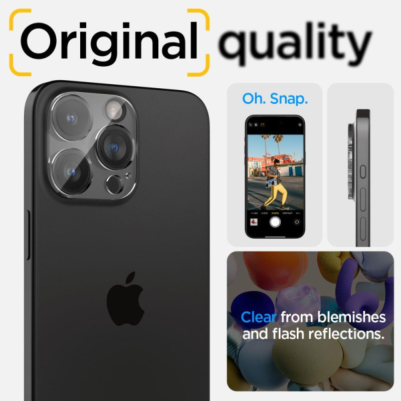 Kameros dangtelis iPhone 14-15 Pro / Pro Max skaidrus RINKINYS iš 2 vnt.