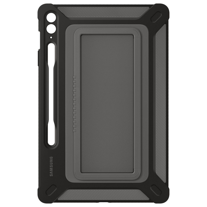Šarvuotas dėklas su stovu Galaxy Tab S9 FE Outdoor Cover Case, juodas
