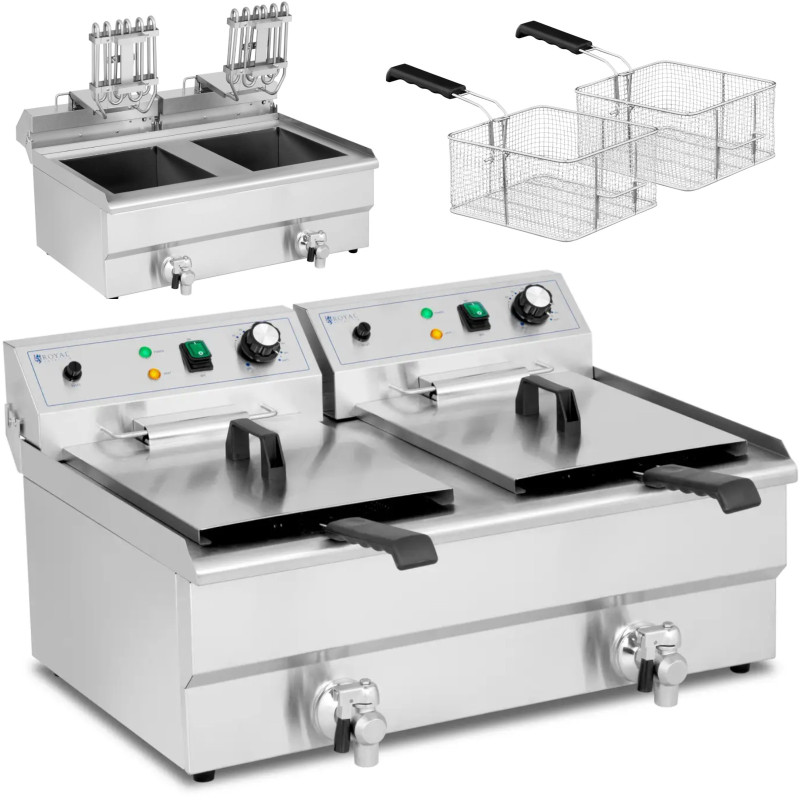 
Dviguba dviejų kamerų gruzdintuvė 2 x 16 l 6000 W
