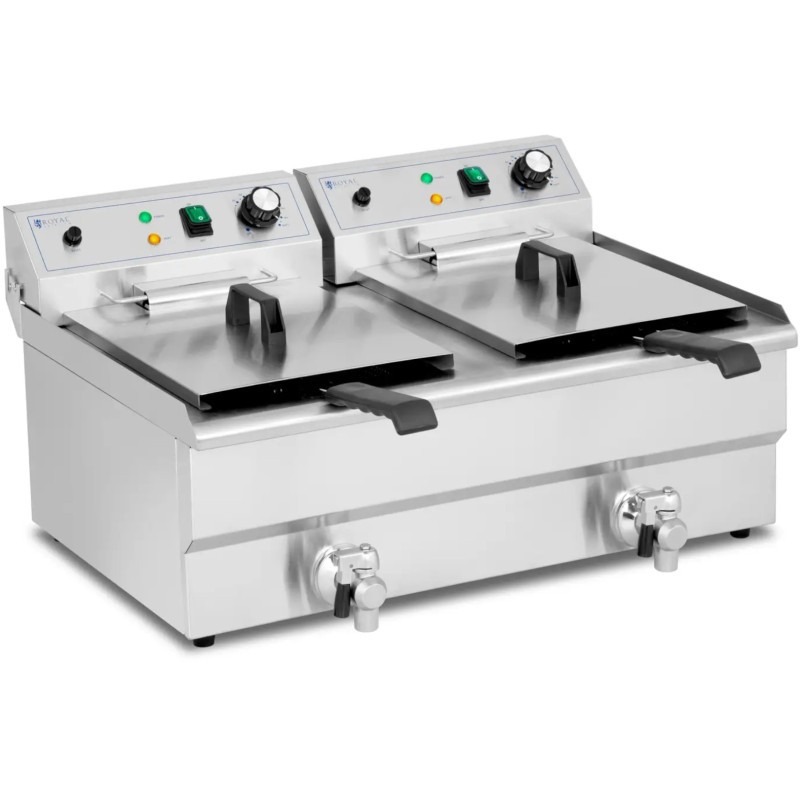 Dviguba dviejų kamerų gruzdintuvė 2 x 16 l 6000 W