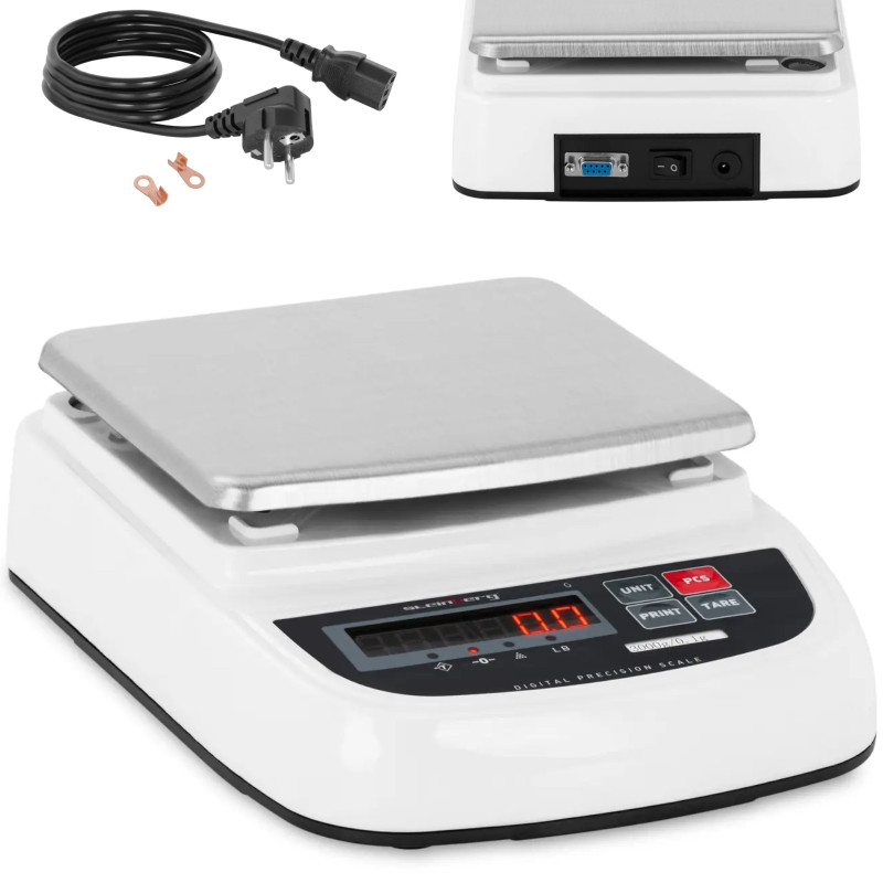
Laboratorinės analitinės svarstyklės tikslios LED RS232 3000g / 0,1g
