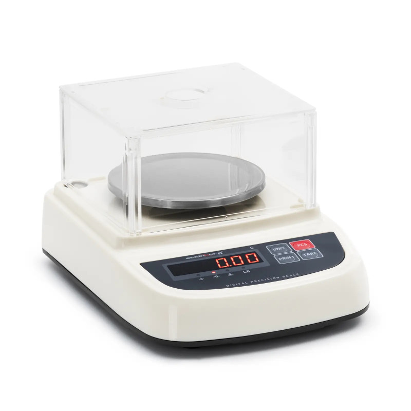 
Analitinės laboratorinės svarstyklės su LCD dangteliu RS232 500g / 0,01g

