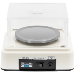 
Analitinės laboratorinės svarstyklės su LCD dangteliu RS232 500g / 0,01g
