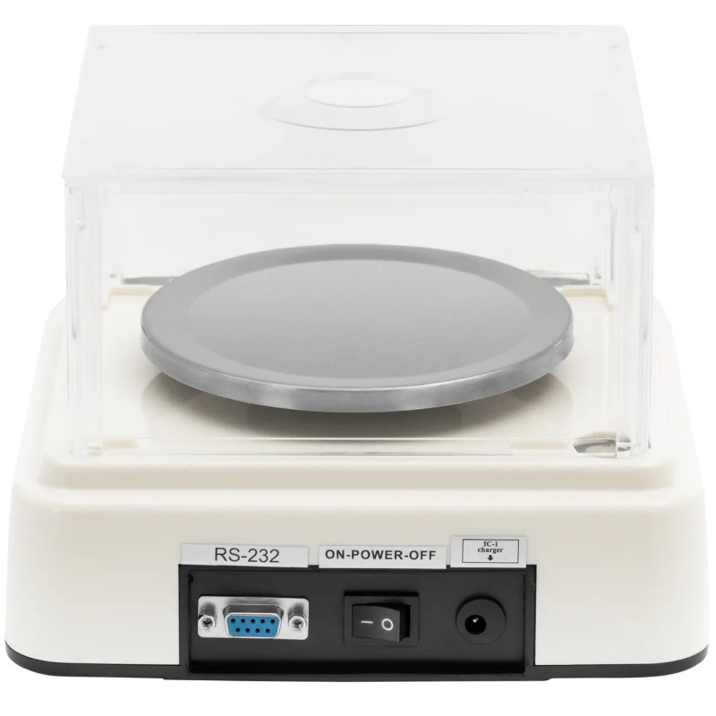 Analitinės laboratorinės svarstyklės su LCD dangteliu RS232 500g / 0,01g