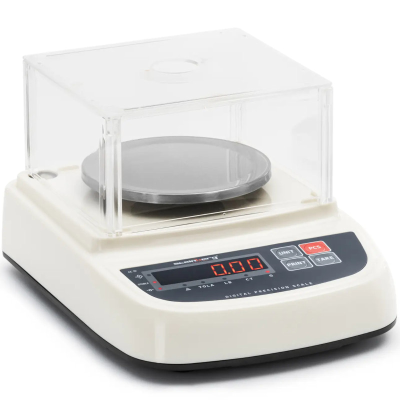 
Analitinės laboratorinės svarstyklės su LED dangteliu RS232 500g / 0,01g
