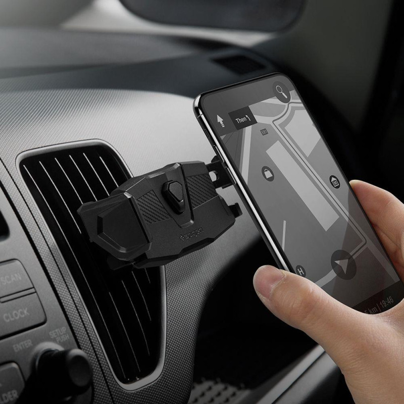 Spigen Click.R telefono laikiklis automobilio orlaidei, juodas