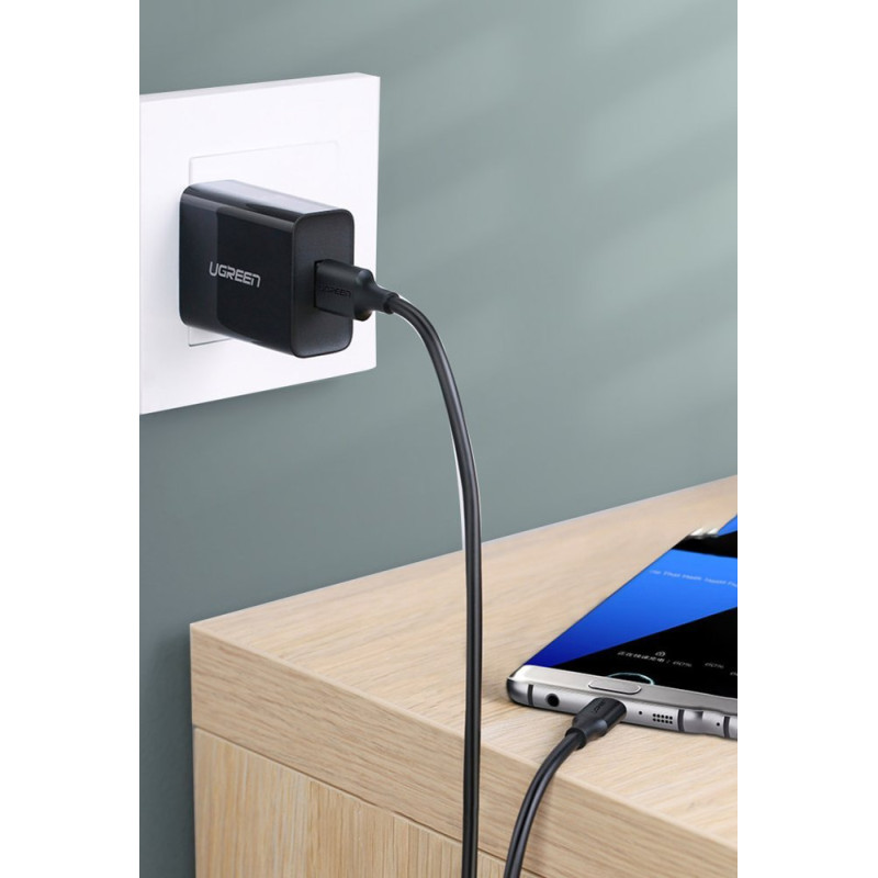 USB 3.0 – USB-C laidas 3A 1m juodas