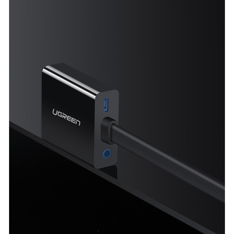 Adapteris HDMI – VGA micro USB AUX audio 3,5 mm mini lizdas juodas