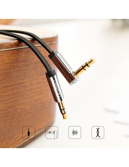 
Plokščias kabelis AUX garso kabelis 3,5 mm mini lizdas 5 m sidabrinis
