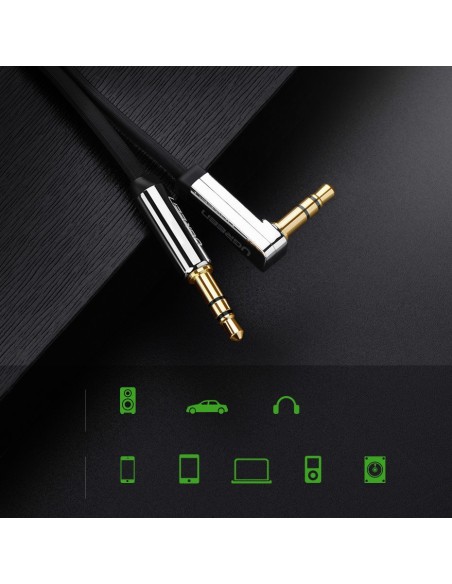 
Plokščias kabelis AUX garso kabelis 3,5 mm mini lizdas 5 m sidabrinis
