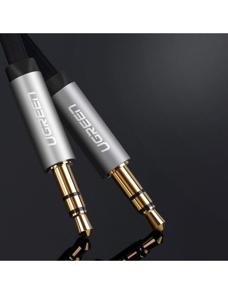 
Plokščias kabelis AUX garso kabelis 3,5 mm mini lizdas 5 m sidabrinis
