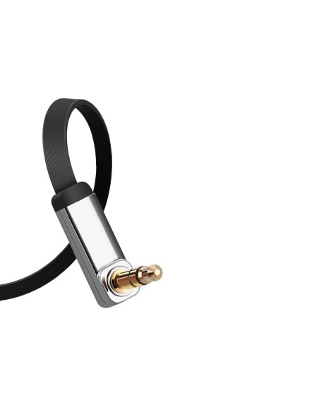 
Plokščias kabelis AUX garso kabelis 3,5 mm mini lizdas 5 m sidabrinis
