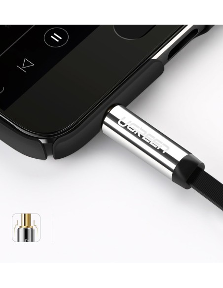 
Plokščias kabelis AUX garso kabelis 3,5 mm mini lizdas 5 m sidabrinis
