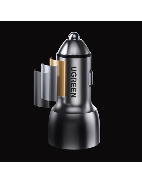 
USB ir USB-C QC 3.0 PD 36W 3A automobilinis įkroviklis, pilkas
