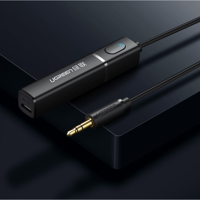 Bluetooth 5.0 siųstuvas, bevielis garso adapteris, 3,5 mm mini lizdas, juodas