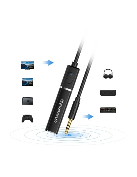 Bluetooth 5.0 siųstuvas, bevielis garso adapteris, 3,5 mm mini lizdas, juodas
 
Bluetooth 5.0 siųstuvas, bevielis garso adapteris, 3,5 mm mini lizdas, juodas