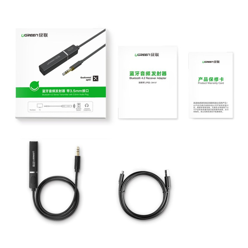 Bluetooth 5.0 siųstuvas, bevielis garso adapteris, 3,5 mm mini lizdas, juodas