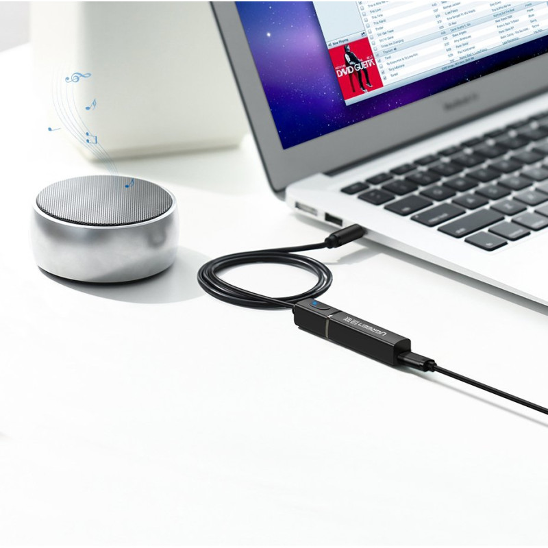 Bluetooth 5.0 siųstuvas, bevielis garso adapteris, 3,5 mm mini lizdas, juodas