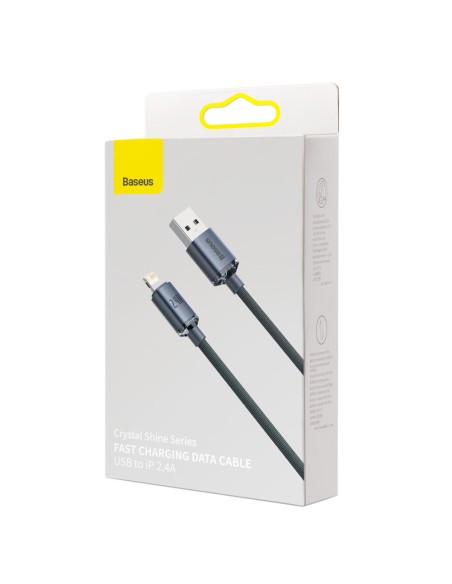 Kabelio laidas greitam įkrovimui ir duomenų perdavimui USB Iphone Lightning 2.4A 1.2m juodas Kabelio laidas greitam įkrovimui ir duomenų perdavimui USB Iphone Lightning 2.4A 1.2m juodas
