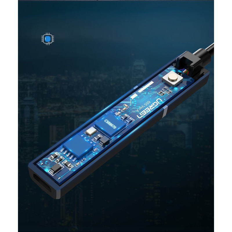 Bluetooth 5.0 siųstuvas, bevielis garso adapteris, 3,5 mm mini lizdas, juodas