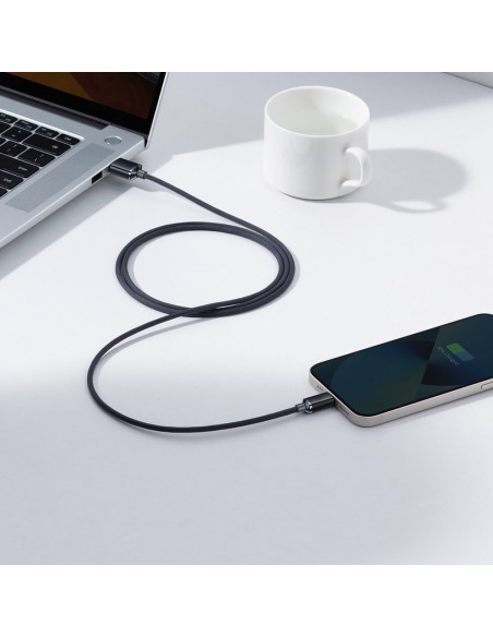 Kabelio laidas greitam įkrovimui ir duomenų perdavimui USB Iphone Lightning 2.4A 1.2m juodas Kabelio laidas greitam įkrovimui ir duomenų perdavimui USB Iphone Lightning 2.4A 1.2m juodas