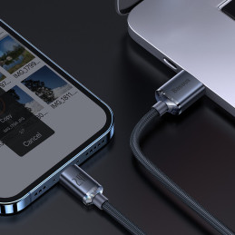 Kabelio laidas greitam įkrovimui ir duomenų perdavimui USB Iphone Lightning 2.4A 1.2m juodas