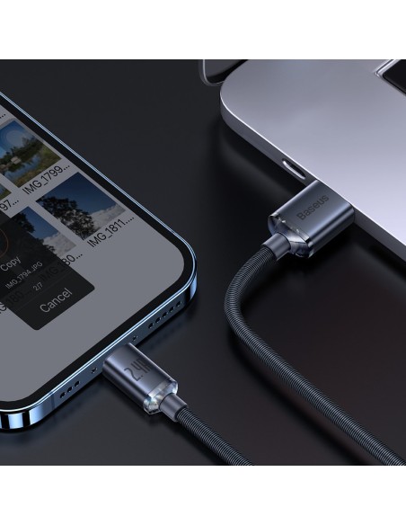 Kabelio laidas greitam įkrovimui ir duomenų perdavimui USB Iphone Lightning 2.4A 1.2m juodas Kabelio laidas greitam įkrovimui ir duomenų perdavimui USB Iphone Lightning 2.4A 1.2m juodas